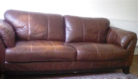 Faux brown leather sofa | in Rutherglen, Glasgow | Gumtree