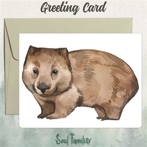 Wombat Greeting Card, Watercolor Wombat Art, Blank Inside - Etsy