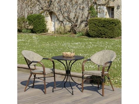 Vianney Salon De Jardin Personnes En Acier Table Ronde X Cm