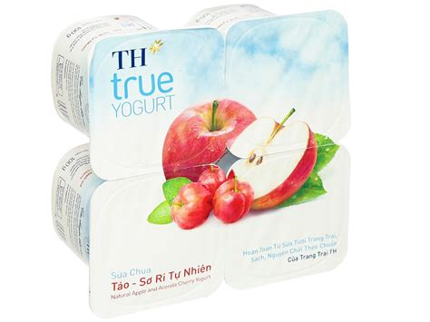 Thùng 48 hộp sữa chua ăn táo sơ ri tự nhiên TH True Yogurt 100g