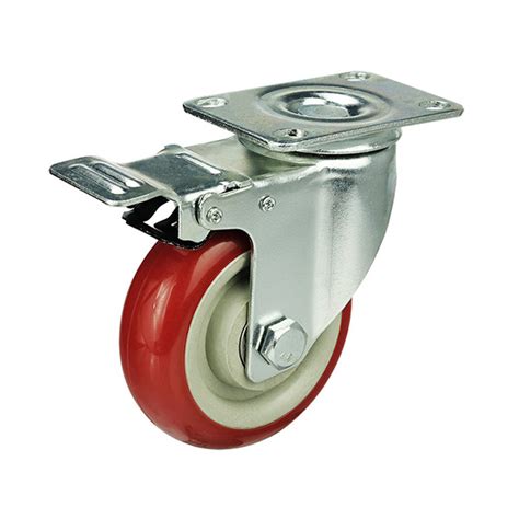 75mm Poly Nylon Swivel Braked Castor 80kg Max Load