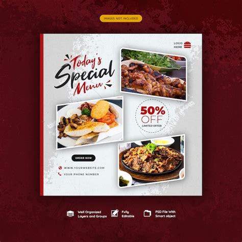 Premium Psd Food And Restaurant Social Media Post Template