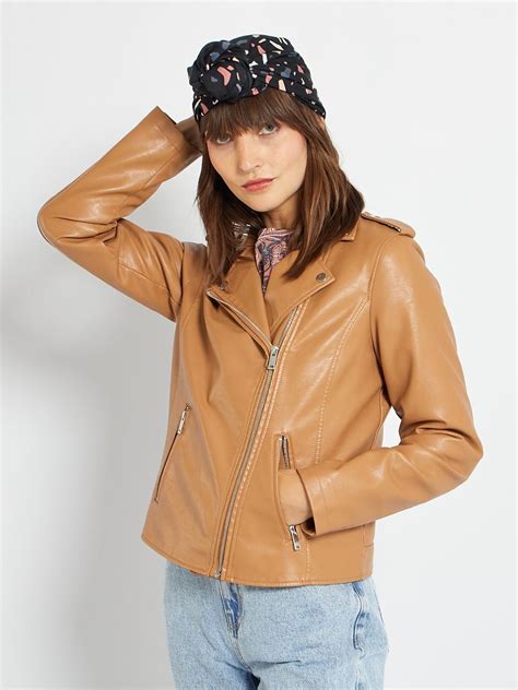 Blouson Style Motard Camel Clair Kiabi