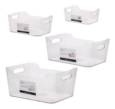 Set De Cajas Organizadoras Con Asas Transparentes Pzs