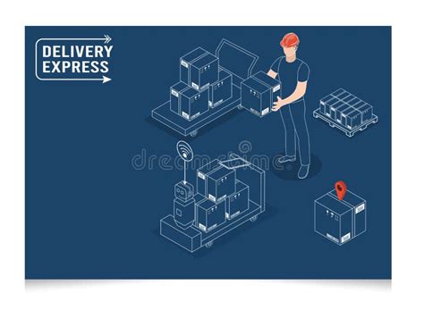 3d Isometric Logistics And Delivery Services Concept With People