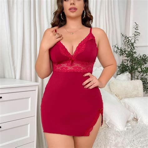 POTETI Women S Lingerie In Sexy Stuff Red Hip Wrap Plus Size Sleepwear