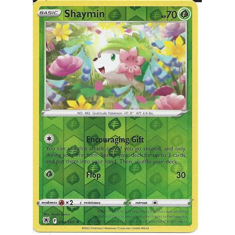 Pokemon Trading Card Game 014 189 Shaymin Rare Reverse Holo Card