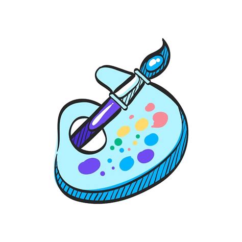 Icono de paleta de pintura de artista en ilustración de vector de color