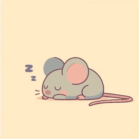 Premium Vector | Vector style sleeping rat cute mascot