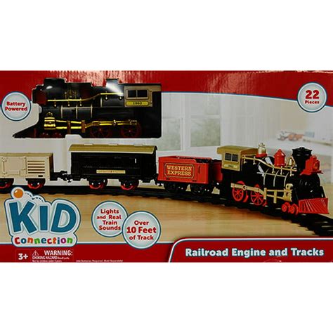 Kid Connection Railroad Train Engine And Tracks 22 Pieces