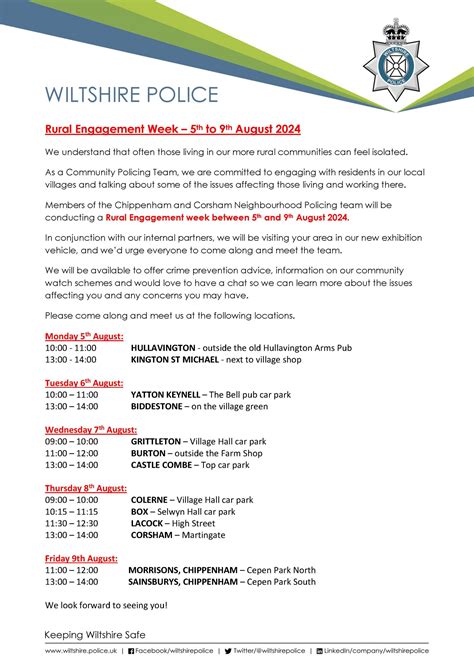 A Rural Engagement Week Poster Aug Sutton Benger Parish Council