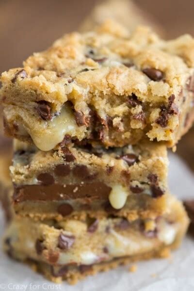 Gooey Chocolate Chip Cookie Bars Crazy For Crust