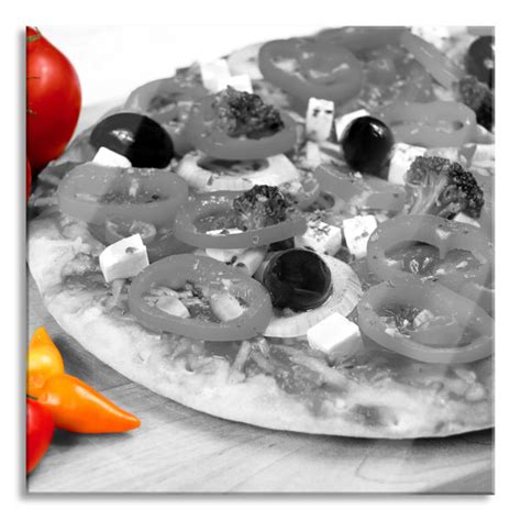 Brayden Studio Glasbild Pizza Mit Oliven Und Hirtenk Se Wayfair De