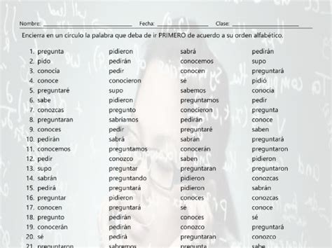 Conocer Saber Pedir And Preguntar Alphabetical Order II Spanish