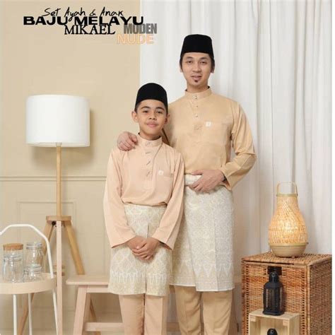 BAJU MELAYU REGULAR SLIMFIT MIKAEL NUDE Shopee Malaysia