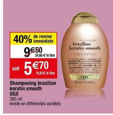 Promo Shampooing Brazilian Keratin Smooth Ogx Chez Migros France