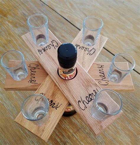 Wood Bottle And 6 Shot Glasses Holder Wood Burned Etsy In 2021 Wood