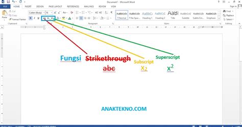 Pengertian Superscript Subscript Strikethrough Pada Microsoft Word