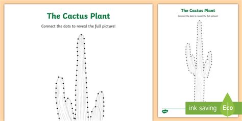 Cactus Plant Dot To Dot Teacher Made