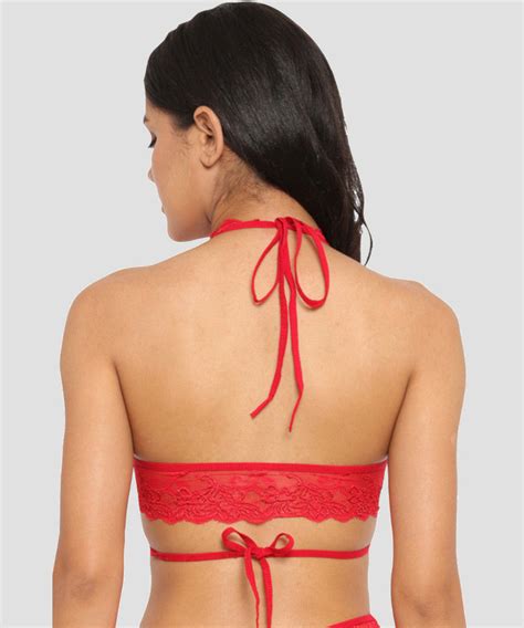 Buy N Gal Lace Criss Cross Bridal Bralettes Bra Red Online