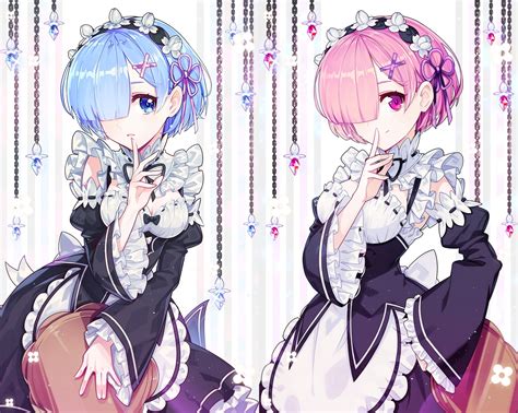 Blue Haired Maid Anime Character Cleavage Maid Ram Rezero Rem