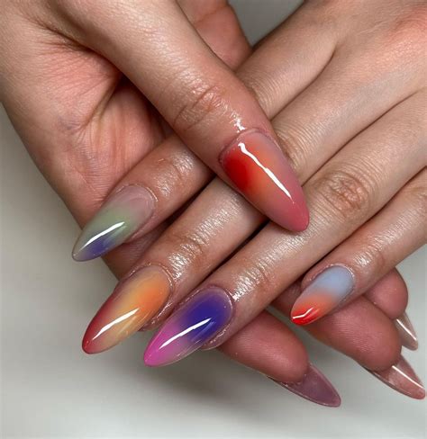 27 Prettiest Aura Nail Designs It S All About Your Aura May The Ray Airbrush Nails