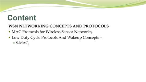 WSN NETWORK MAC PROTOCOLS Low Duty Cycle Protocols And Wakeup