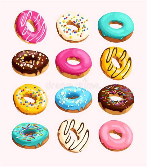 Set Of Donuts Stock Vector Illustration Of Nutrition