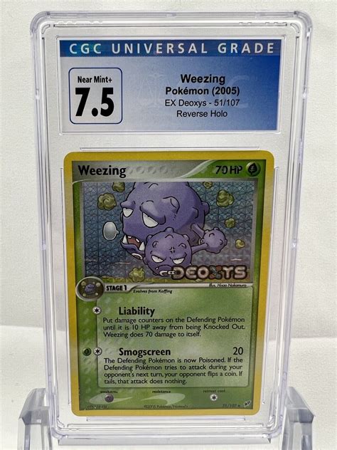 2005 Ex Deoxys Weezing 51107 Reverse Holo Cgc 75 Ebay