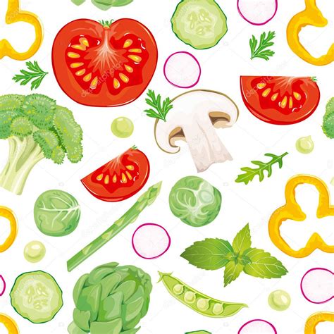 Seamless Pattern Of Vegetables Stock Vector Image By Pinkkoala 9255038