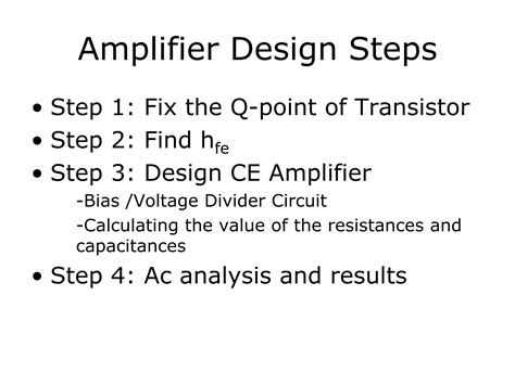 Bipolar Junction Transistor Biasing And Ac Analysis Ppt