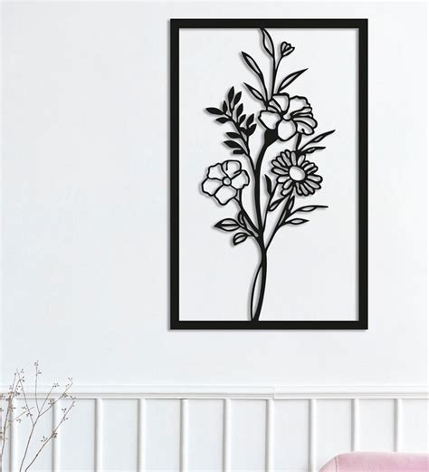 Buy Steel Black Flower Metal Wall Art By Wallcentre Online Floral