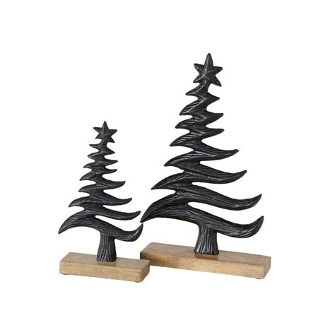 Boltze Home Wipflo Kerstboom Metaal Zwart Op Mango Houten