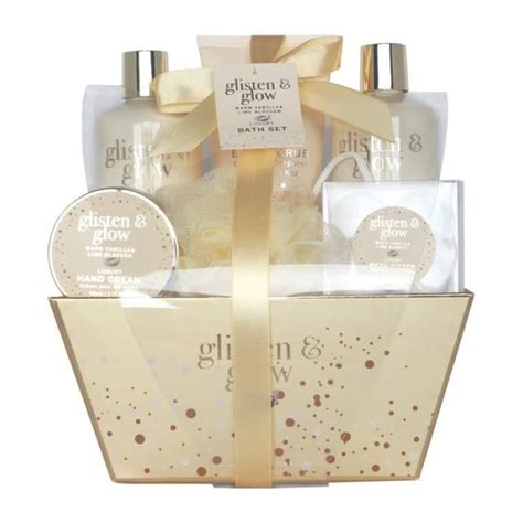 Coffret de bain corbeille au parfum délicat vanille tilleul 9pcs