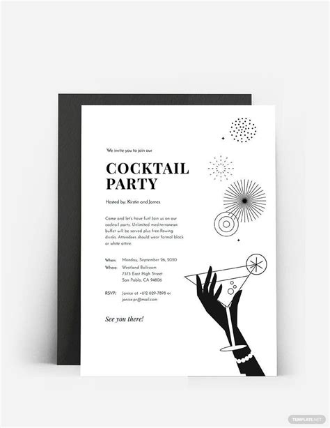 Black and White Party Invitation Template in Pages, Illustrator, PSD, Publisher, Word, Outlook ...