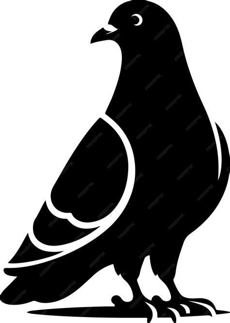 Premium Vector Silhouette Of A Pigeon Vector Illustration Black Icon