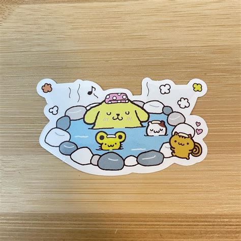 Vinyl Pompompurin And Friends Sauna Sticker Depop