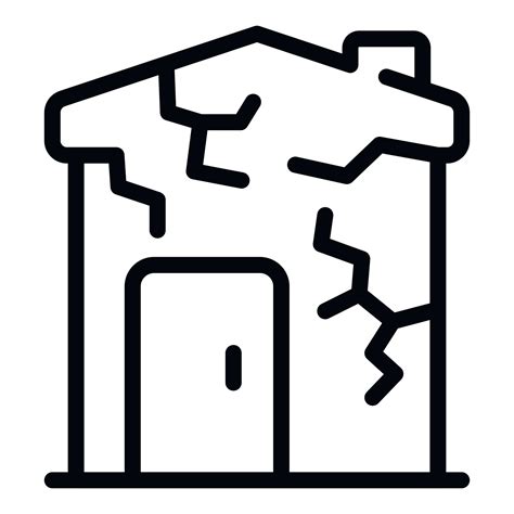 Destroyed House Icon Outline Vector Poverty House 22592913 Vector Art