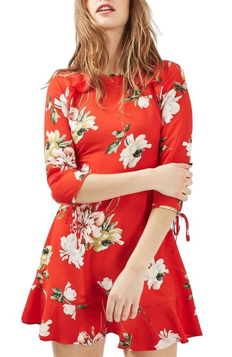 Topshop Ruffle Floral Tea Dress Nordstrom Top Shop Dress Floral