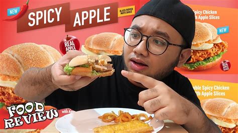 Mcd Spicy Chicken Burger With Apple Slices Pelik Ke Sedap Food