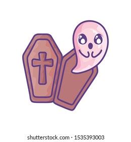 Wood Coffin Christian Cross On White Stock Vector Royalty Free