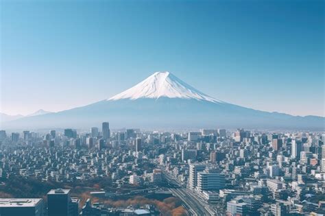 Premium AI Image | Mt Fuji and cityscape of Fujiyoshida Japan Aerial ...