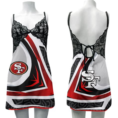 San Francisco 49ers Lace Back Strap Slip Dress 435 Sportique