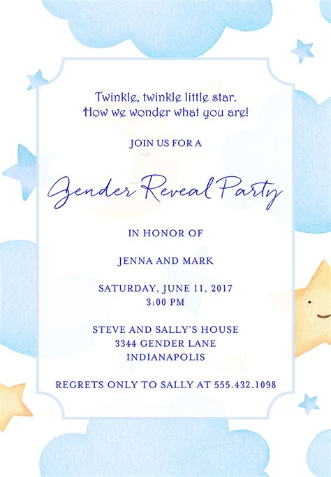 Gender Reveal Invitation Wording