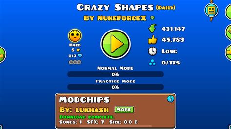 Geometry Dash Crazy Shapes By Nukeforcex 100 Daily Level Mobile