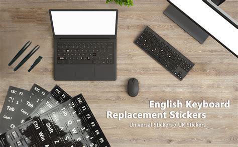 Pcs English Universal Replacement Non Transparent Black Stickers With