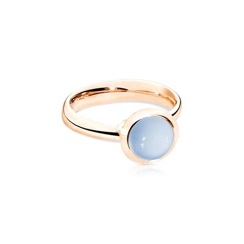 Tamara Comolli Bouton Ring Small Blauer Chalcedon