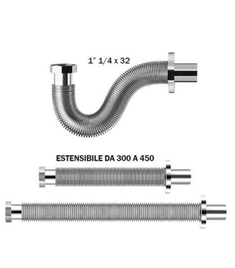 Tubo Di Scarico Flessibile In Acciaio Inox Estensibile 1 1 4 In Acciaio