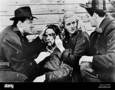 ON THE WATERFRONT 1954 Columbia film with from l: Karl Malden, Marlon ...