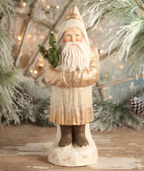 Large Gold Belsnickle Paper Mache Figure 22 Bethany Lowe Santa 2018